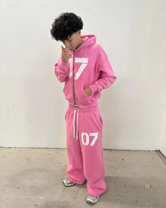 Casual y2k zipper cardigan fashion 07even hoodies women and men street sweatpants set sweatshirts tracksuit men clothing