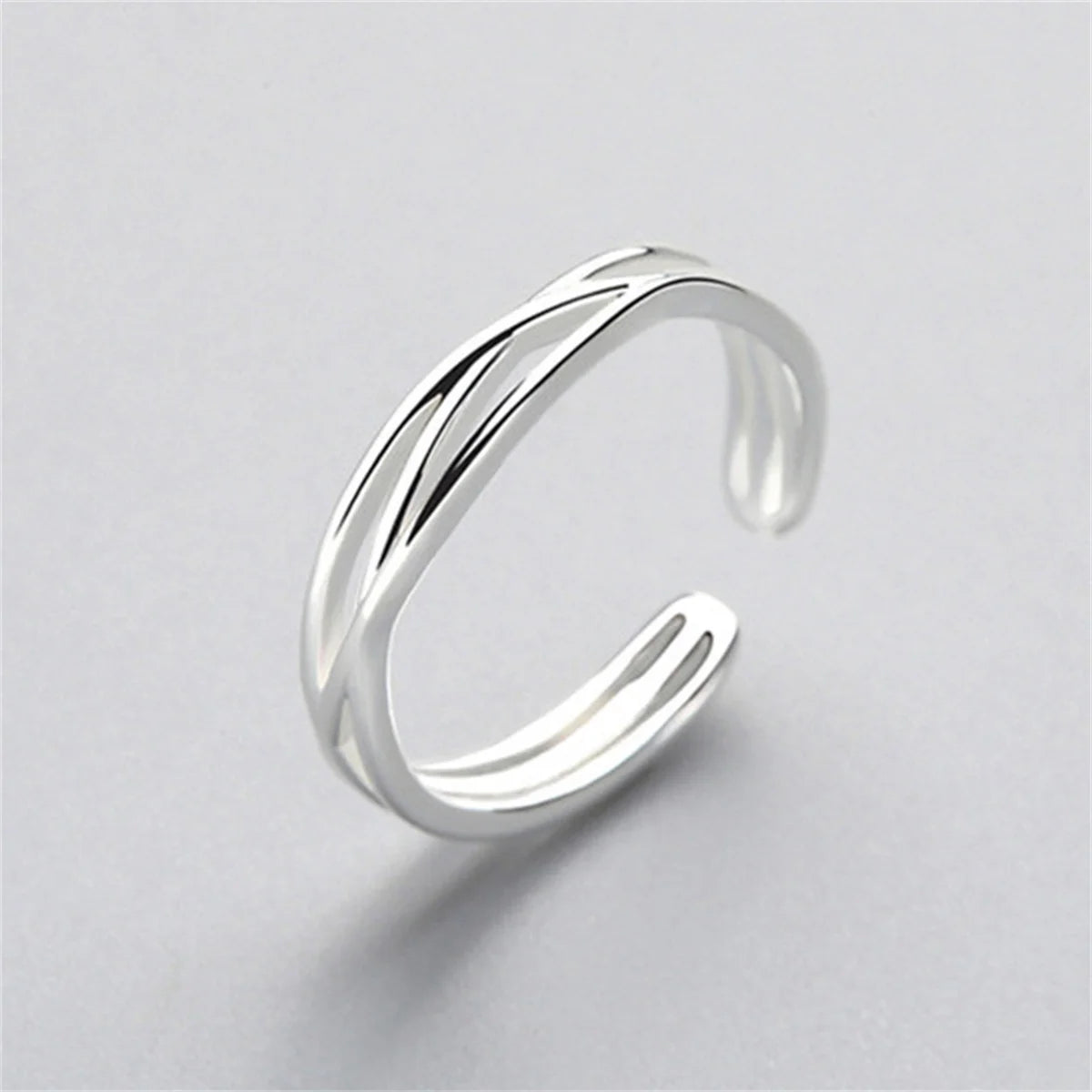 Simple Silver Color Irregular Finger Rings For Women Girls Geometric Multilayer Line Open Rings Exaggerated Bijoux Jewelry Gifts