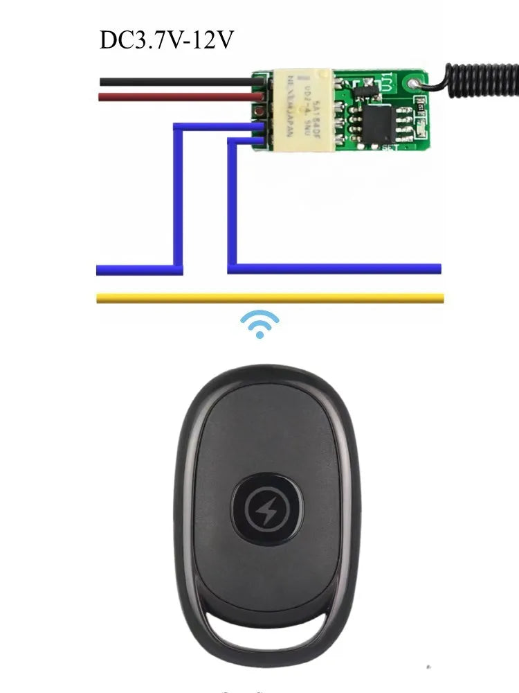 Push Button Mini Relay Contact RF Wireless Switches3.7v4.2v5v6v7.4v9v12v 433 Smart Home Mirco Tiny RF Momentary Remote Switches