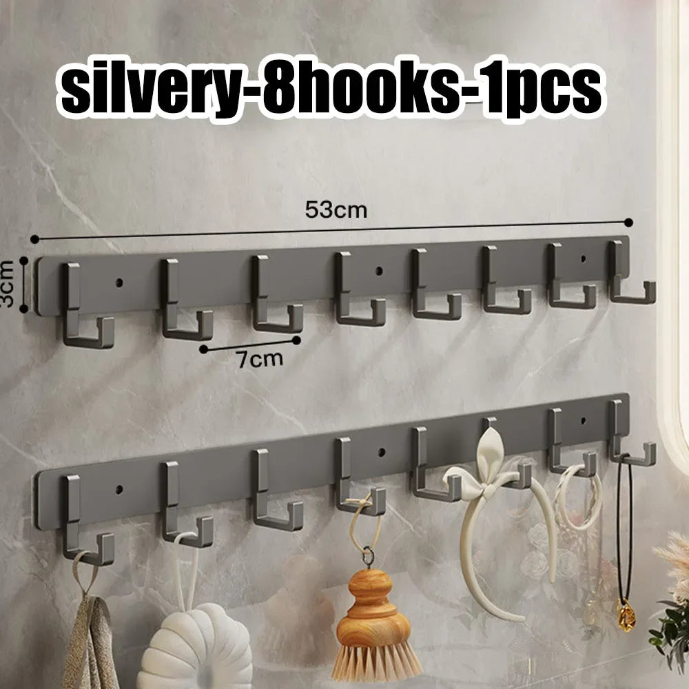 Wholesale of door hooks, space aluminum, non perforated bathroom hooks, bedroom storage, clothes hanger hooks, wall clothes hook