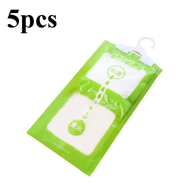 1/5/10pcs Wardrobe Dehumidification Bag Mildew Proof And Moisture Proof Hanging Clothes Drying And Moisture Absorbing Bag