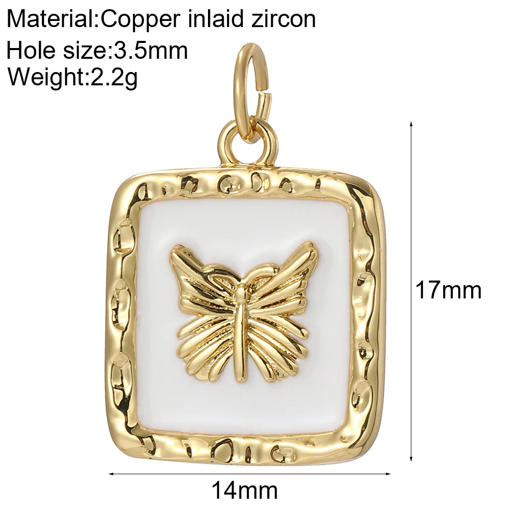 Cute Butterfly Flower Charms Gold Color Animals Elephant Bird Dijes Diy Earring Necklace Bracelet Keychain Sea Accessories