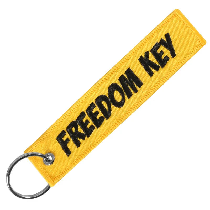 1 PC Wholesale Aviation Keychain Remove Before Firing Both Sides Embroidery Car Key Accessories Backpack Pendant Chain