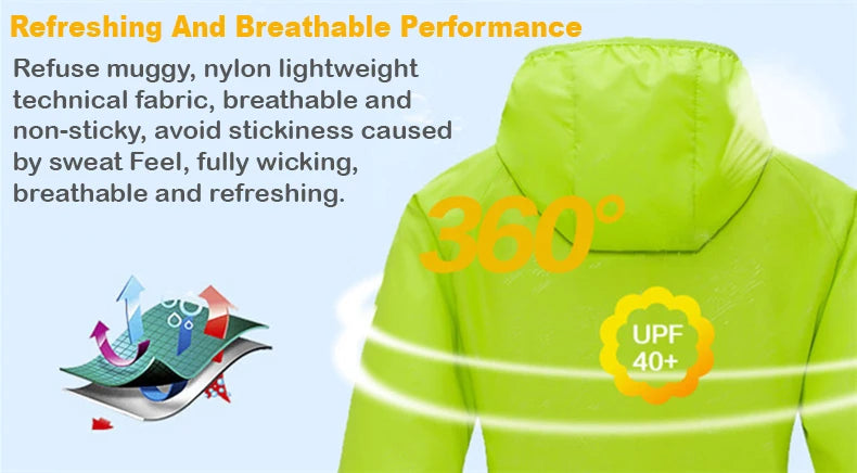 LNGXO Unisex Hiking Jacket Men Women Waterproof Quick Dry Camping Windbreaker Trekking Fishing Rain Coat Outdoor Anti UV Clothes