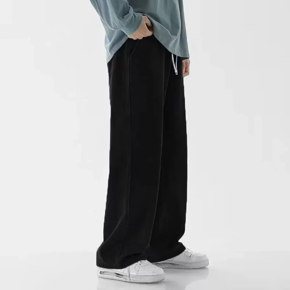 New Streetwear Baggy Jeans Men Korean Fashion Loose Straight Wide Leg Pants Male Brand Clothing Trousers