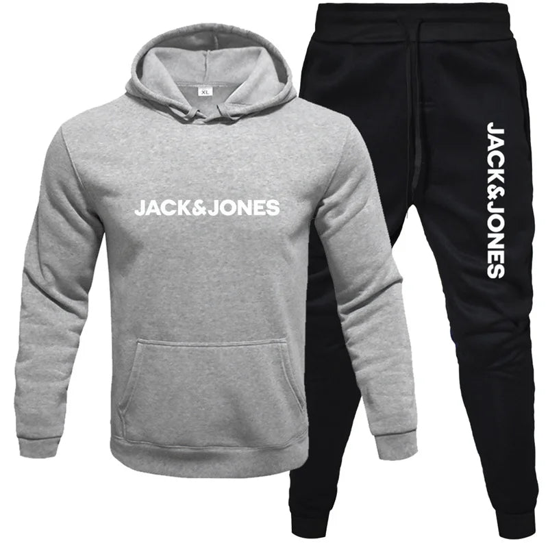 Jack and Jones men's hoodie sportswear fashion wool hoodie two-piece set hoodie long sleeved jogging pants set top