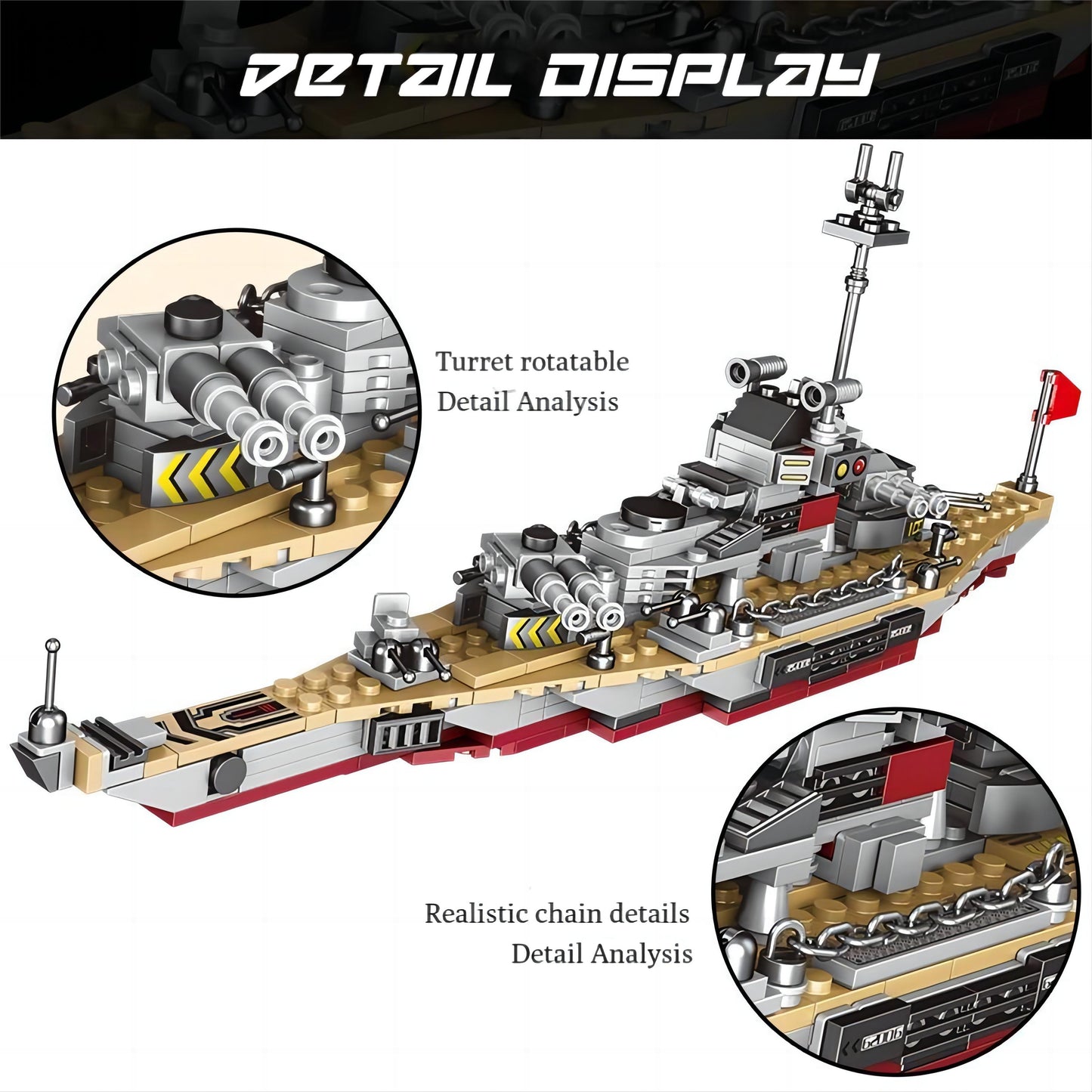 Military Ship Army Ocean Cruiser Warship Building Blocks Aircraft Weapon Ship Bricks City Toys for Children Boy Christmas Gift