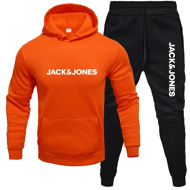 Jack and Jones men's hoodie sportswear fashion wool hoodie two-piece set hoodie long sleeved jogging pants set top