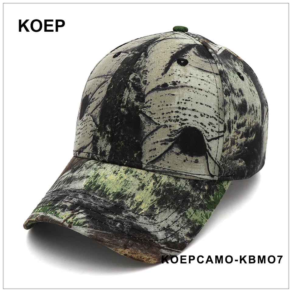 KOEP New Outdoor Jungle Fishing Baseball Hat Cap Man Camouflage Hunting Hat Casquette Bone Cotton Rucker Camo Snapback Dad Caps