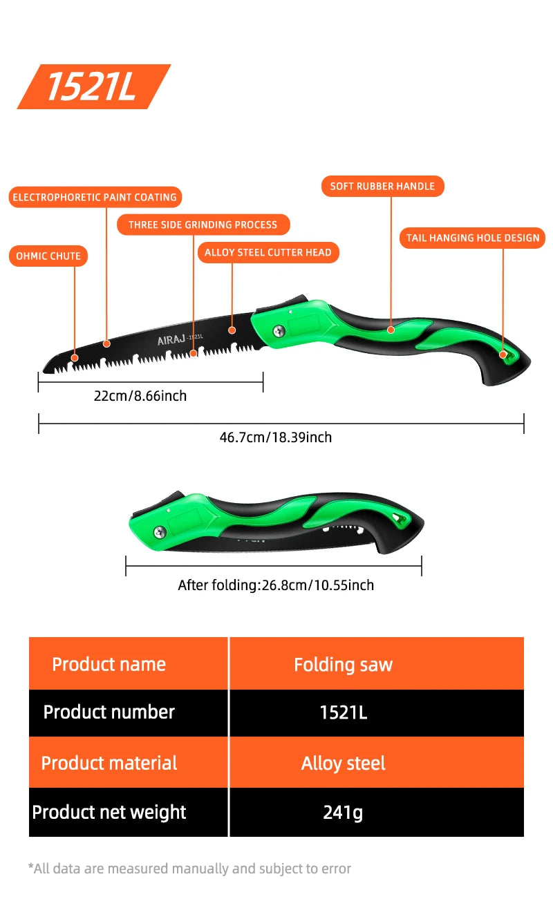 AIRAJ Multifunctional Folding Saw Woodworking Saws Cutting Wood Tool Professional Home Cut Handsaw Hacksaw Carpentry Hand Tools