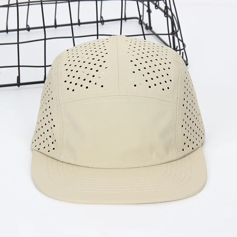 Perforated 5-Panel Cap for Men Lightweight Breathable Quick-drying Baseball Caps Running Camping Hiking Training Outdoor Hat