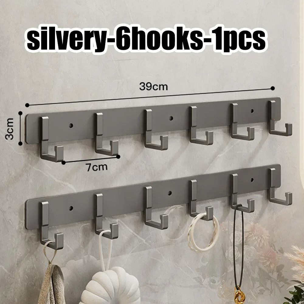 Wholesale of door hooks, space aluminum, non perforated bathroom hooks, bedroom storage, clothes hanger hooks, wall clothes hook