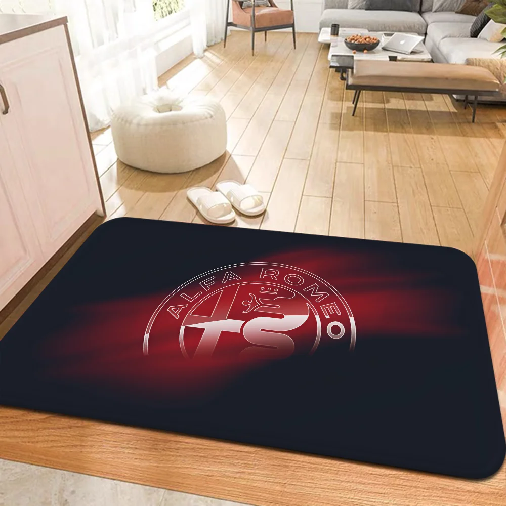 Alfa Romeo Logo Bathroom Mat Kids Room Bedroom Decoration Balcony Anti-Slip Doormat Living Room Welcome Rug