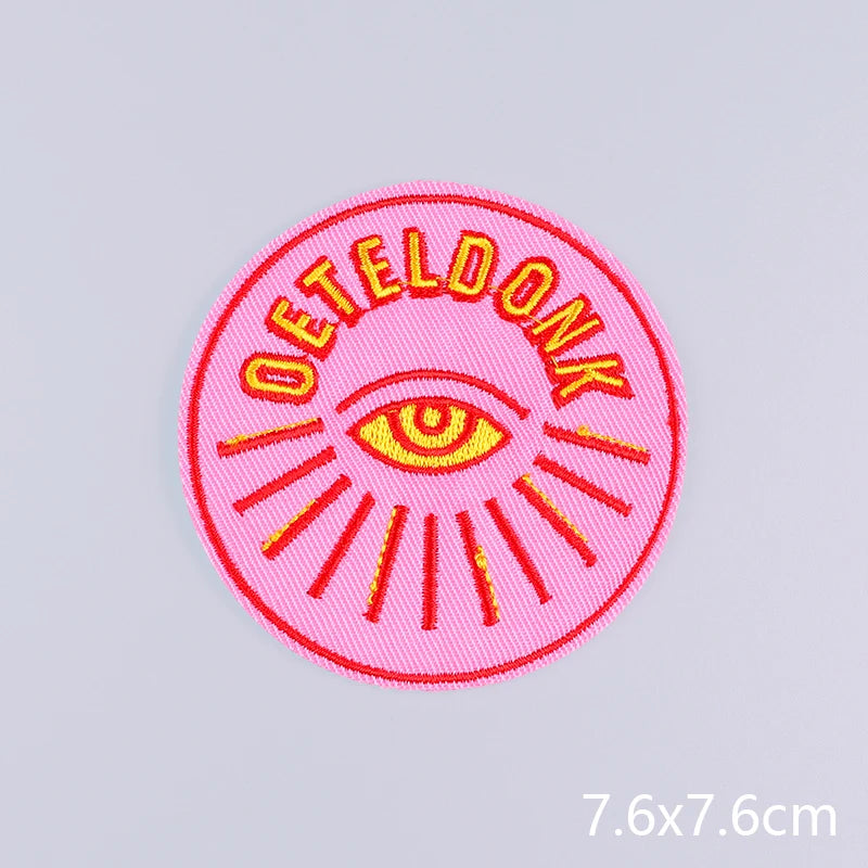 Pink Series Netherland Oeteldonk Emblem Embroidery Patches For Clothing Carnival New Style Oeteldonk Embroidery Patch On Clothes